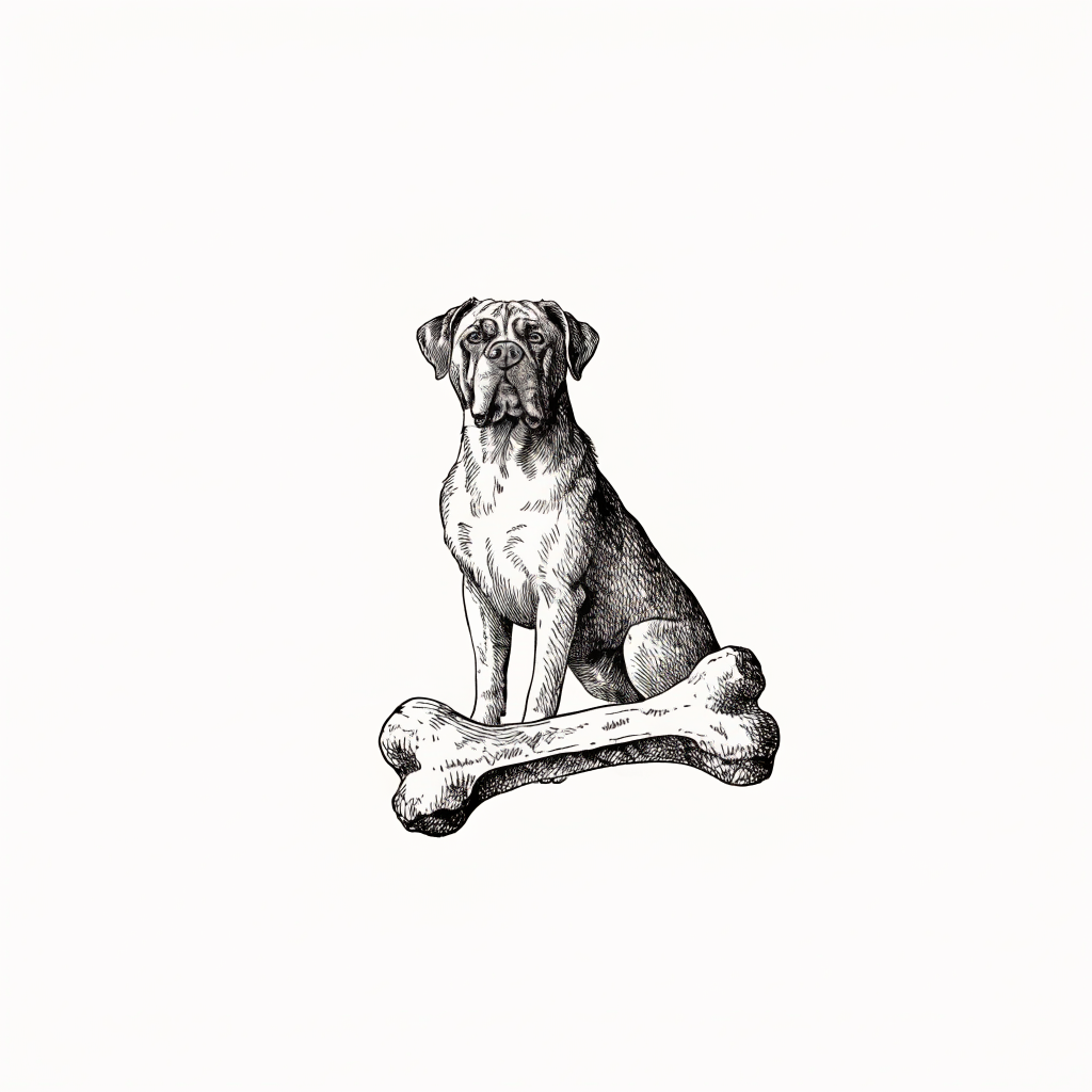 Ilustración de perro con mordedor resistente para mordida fuerte Prandy