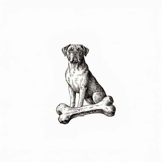 Ilustración de perro con mordedor resistente para mordida fuerte Prandy